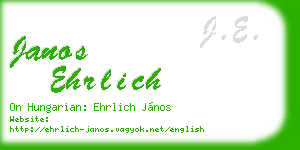 janos ehrlich business card